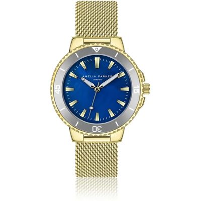 Montre femme Amelia Parker Orcena Mesh Doré 38 mm - Publicité Montre femme Amelia Parker Orcena Mesh Doré 38 mm - Publicité