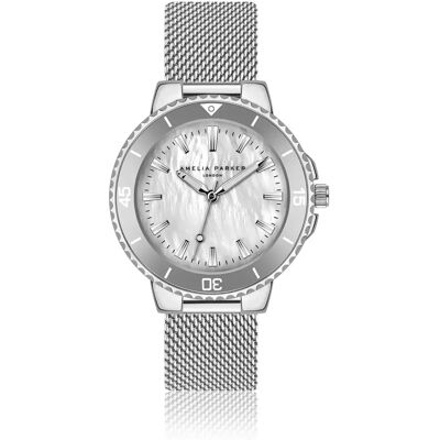 Montre femme Amelia Parker Clayne Mesh Gris 38 mm - Publicité Montre femme Amelia Parker Clayne Mesh Gris 38 mm - Publicité