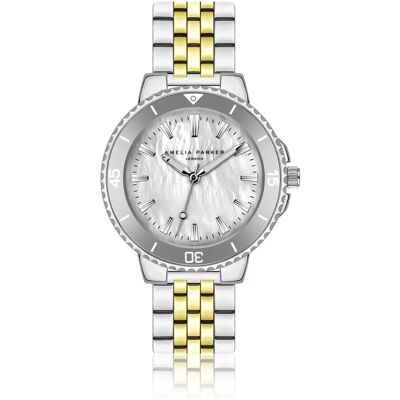 Montre femme Amelia Parker Clayne Link Gris 38 mm - Publicité Montre femme Amelia Parker Clayne Link Gris 38 mm - Publicité