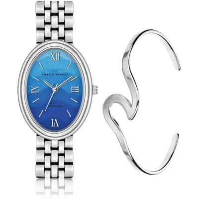 Montre avec bracelet femme Amelia Parker Shell Bay Link Gris 29x39 mm - Publicité Montre avec bracelet femme Amelia Parker Shell Bay Link Gris 29x39 mm - Publicité