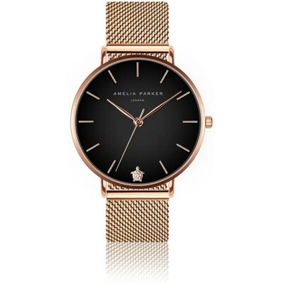 Montre femme Amelia Parker Midnight Moon Mesh Doré 38 mm - Publicité Montre femme Amelia Parker Midnight Moon Mesh Doré 38 mm - Publicité