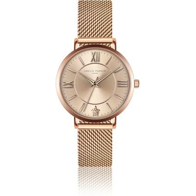 Montre femme Amelia Parker Petite Rose Mesh Doré 32 mm - Publicité Montre femme Amelia Parker Petite Rose Mesh Doré 32 mm - Publicité