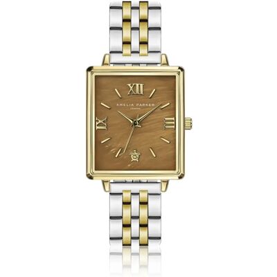 Montre femme Amelia Parker Boracay Doré 14x14 mm - Publicité Montre femme Amelia Parker Boracay Doré 14x14 mm - Publicité