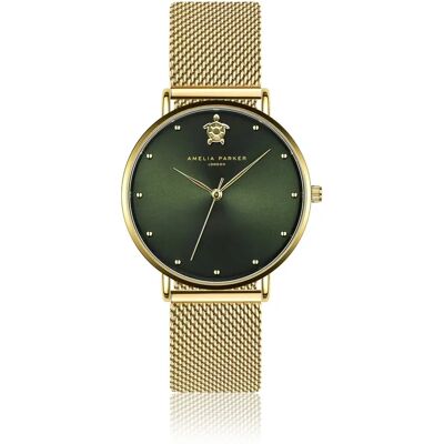 Montre femme Amelia Parker Fiji Doré 18x18 mm - Publicité Montre femme Amelia Parker Fiji Doré 18x18 mm - Publicité
