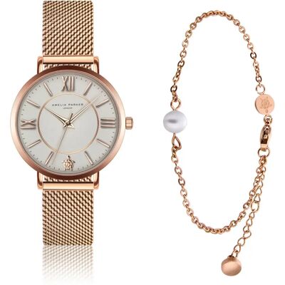 Montre et bracelet femme Amelia Parker Petite Classique Doré 32 mm - Publicité Montre et bracelet femme Amelia Parker Petite Classique Doré 32 mm - Publicité