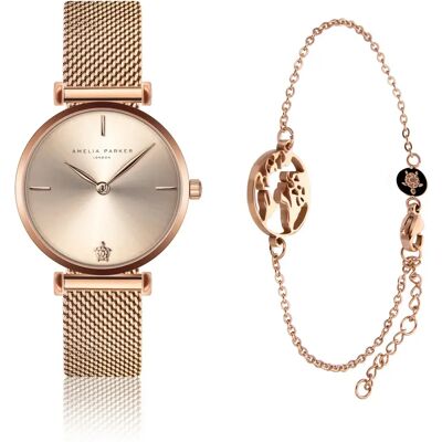 Montre et bracelet femme Amelia Parker Golde Shore Doré 32 mm - Publicité Montre et bracelet femme Amelia Parker Golde Shore Doré 32 mm - Publicité