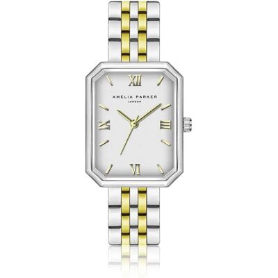 Montre femme Amelia Parker Reefa Link Gris 28x36 mm - Publicité Montre femme Amelia Parker Reefa Link Gris 28x36 mm - Publicité
