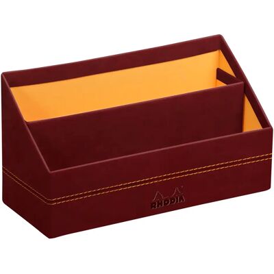 Porte-courrier simili cuir italien Rhodia Marron 25x10x14 cm - Publicité Porte-courrier simili cuir italien Rhodia Marron 25x10x14 cm - Publicité