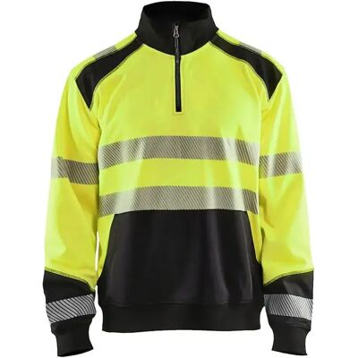Sweatshirt col camionneur haute-visibilité Blaklader Jaune L - Publicité Sweatshirt col camionneur haute-visibilité Blaklader Jaune L - Publicité