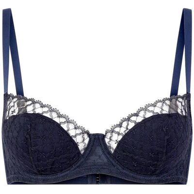 Demi-bustier avec armatures femme Huit Eclipse Bleu 85E - Publicité Demi-bustier avec armatures femme Huit Eclipse Bleu 85E - Publicité