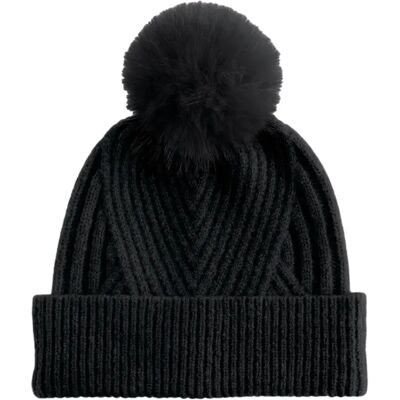 Bonnet femme Beechfield Snow Luxe Noir TU - Publicité Bonnet femme Beechfield Snow Luxe Noir TU - Publicité