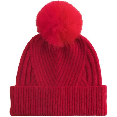 Bonnet femme Beechfield Snow Luxe Rouge TU - Publicité Bonnet femme Beechfield Snow Luxe Rouge TU - Publicité