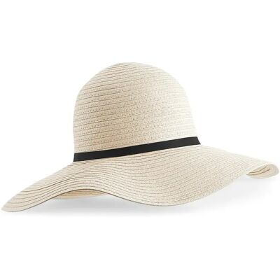 Chapeau d'été bord large femme Beechfield Marbella Beige TU - Publicité Chapeau d'été bord large femme Beechfield Marbella Beige TU - Publicité