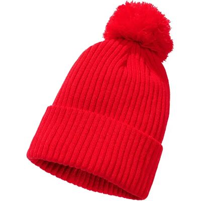 Bonnet à pompon enfant Brandit Rouge TU - Publicité Bonnet à pompon enfant Brandit Rouge TU - Publicité