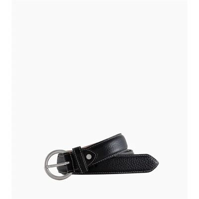 Ceinture avec boucle ronde femme Le Tanneur Noir 120x3 cm - Publicité Ceinture avec boucle ronde femme Le Tanneur Noir 120x3 cm - Publicité