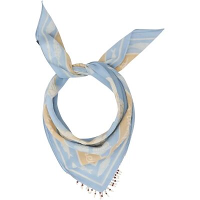 Foulard carré avec imprimé graphique et bordure décorative femme s.Oliver Bleu TU - Publicité Foulard carré avec imprimé graphique et bordure décorative femme s.Oliver Bleu TU - Publicité
