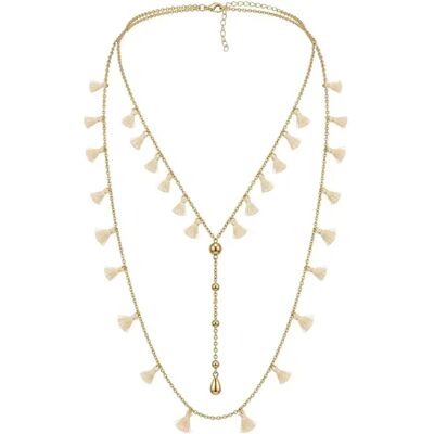 Collier long mini pompons femme Selmark Complementos Doré TU - Publicité Collier long mini pompons femme Selmark Complementos Doré TU - Publicité