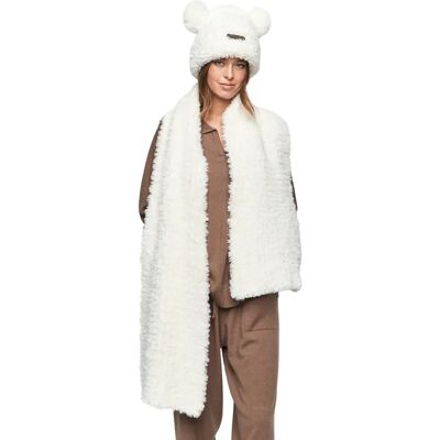 Ensemble écharpe et bonnet à oreilles femme Selmark PC1 Style ADD Blanc M - Publicité Ensemble écharpe et bonnet à oreilles femme Selmark PC1 Style ADD Blanc M - Publicité