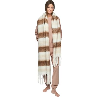 Écharpe longue à rayures femme Selmark PC1 Style ADD Beige M - Publicité Écharpe longue à rayures femme Selmark PC1 Style ADD Beige M - Publicité
