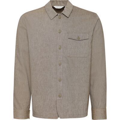 Surchemise manches longues en lin mélangé Casual Friday Augusto 0066 Gris L - Publicité Surchemise manches longues en lin mélangé Casual Friday Augusto 0066 Gris L - Publicité