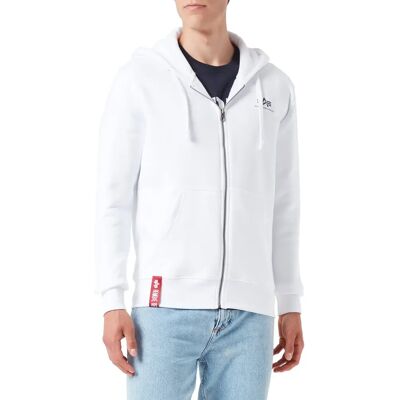 Sweat à capuche Alpha Industries Basic Zip SL Blanc S - Publicité Sweat à capuche Alpha Industries Basic Zip SL Blanc S - Publicité