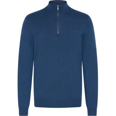 Pull roulé demi-zip Blend dan Bleu L - Publicité Pull roulé demi-zip Blend dan Bleu L - Publicité