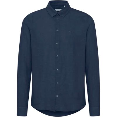 Chemise manches longues lin Casual Friday Anton 0053 BD Bleu M - Publicité Chemise manches longues lin Casual Friday Anton 0053 BD Bleu M - Publicité