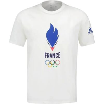 T-shirt Le Coq Sportif Paris 2024 N° 5 Blanc S - Publicité T-shirt Le Coq Sportif Paris 2024 N° 5 Blanc S - Publicité