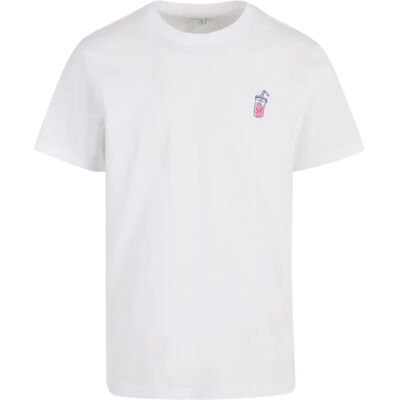 T-shirt Mister Tee Good Vibes Drink EMB Blanc XS - Publicité T-shirt Mister Tee Good Vibes Drink EMB Blanc XS - Publicité