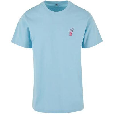 T-shirt Mister Tee Good Vibes Drink EMB Bleu S - Publicité T-shirt Mister Tee Good Vibes Drink EMB Bleu S - Publicité