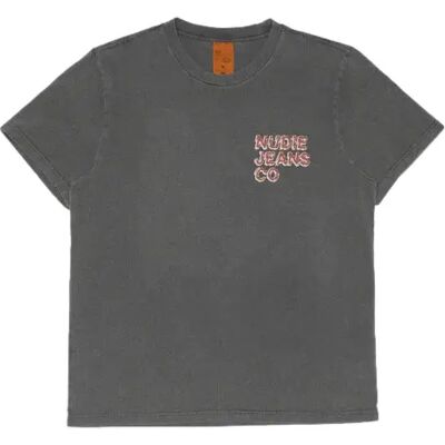 T-shirt Nudie Jeans Roy Life Tracks I Gris M - Publicité T-shirt Nudie Jeans Roy Life Tracks I Gris M - Publicité