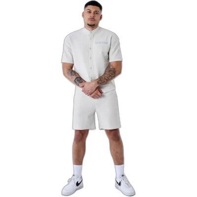 Pro-Ject Chemise col mao uni texturé Project X Paris Gris S - Publicité Pro-Ject Chemise col mao uni texturé Project X Paris Gris S - Publicité