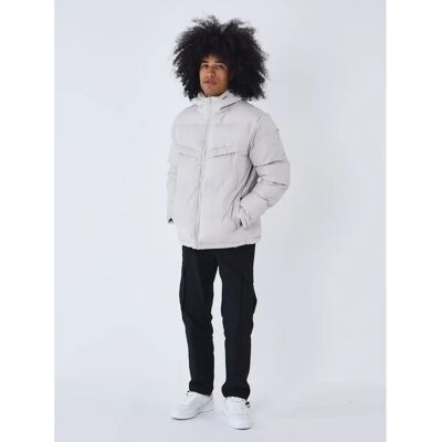 Veste rembourrée gris beige taille L avec poches - Veste - Publicité Veste rembourrée gris beige taille L avec poches - Veste - Publicité