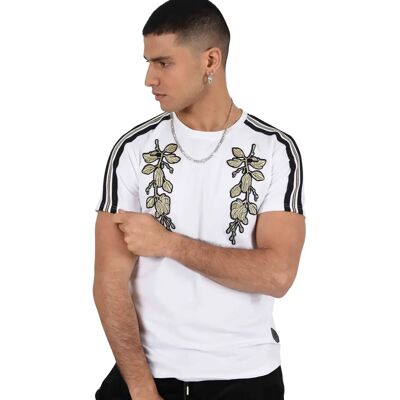 Pro-Ject T-shirt col rond bandes contrastantes Project X Paris patch floral Blanc M - Publicité Pro-Ject T-shirt col rond bandes contrastantes Project X Paris patch floral Blanc M - Publicité