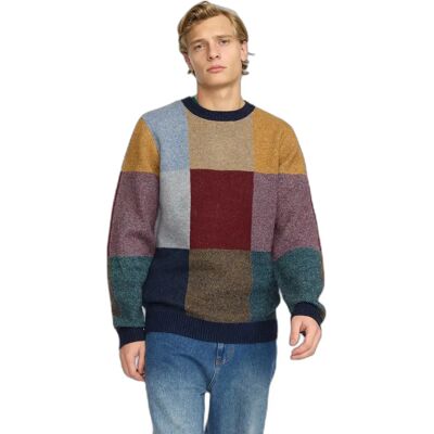 Pull col rond en tricot Revolution Bleu M - Publicité Pull col rond en tricot Revolution Bleu M - Publicité