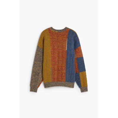 Pull Desigual Patches Stitchings Multicolore L - Publicité Pull Desigual Patches Stitchings Multicolore L - Publicité