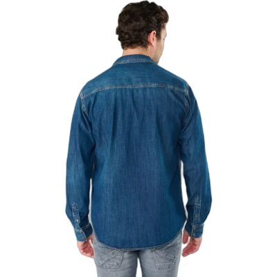 Chemise en jean Le Temps des cerises Juanito Bleu M - Publicité Chemise en jean Le Temps des cerises Juanito Bleu M - Publicité