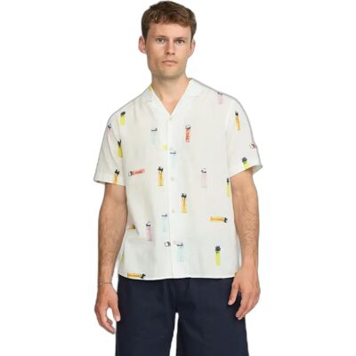 Chemise cubaine devant boutonné Revolution Blanc L - Publicité Chemise cubaine devant boutonné Revolution Blanc L - Publicité