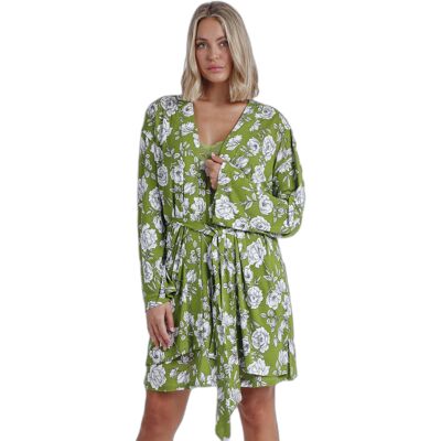 Peignoir manches longues femme Admas Garden Flowers Vert L - Publicité Peignoir manches longues femme Admas Garden Flowers Vert L - Publicité