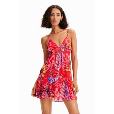 Robe courte découpes tropicale femme Desigual Rouge L - Publicité Robe courte découpes tropicale femme Desigual Rouge L - Publicité