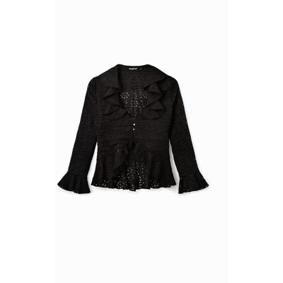 Blouse manches longues volants femme Desigual Noir XL - Publicité Blouse manches longues volants femme Desigual Noir XL - Publicité