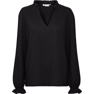 Blouse manches longues femme Pulz Jeans Zebba Noir S - Publicité Blouse manches longues femme Pulz Jeans Zebba Noir S - Publicité