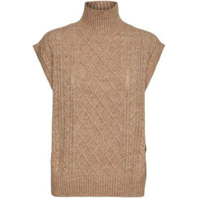 Pull sans manches femme Vero Moda Vigga Beige M - Publicité Pull sans manches femme Vero Moda Vigga Beige M - Publicité