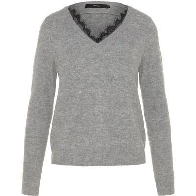 Pullover col-V femme Vero Moda Vmiva Gris XS - Publicité Pullover col-V femme Vero Moda Vmiva Gris XS - Publicité