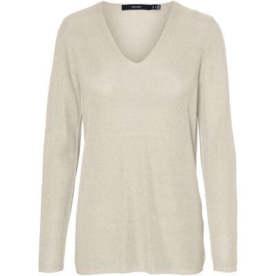 Pullover col-V femme Vero Moda Vmnewlexsun Beige S - Publicité Pullover col-V femme Vero Moda Vmnewlexsun Beige S - Publicité
