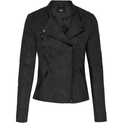 Veste femme Only Ava imitation cuir biker Noir 34 - Publicité Veste femme Only Ava imitation cuir biker Noir 34 - Publicité