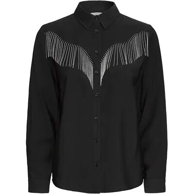 Chemise manches longues avec décoration femme b.young Himaja Noir 40 - Publicité Chemise manches longues avec décoration femme b.young Himaja Noir 40 - Publicité