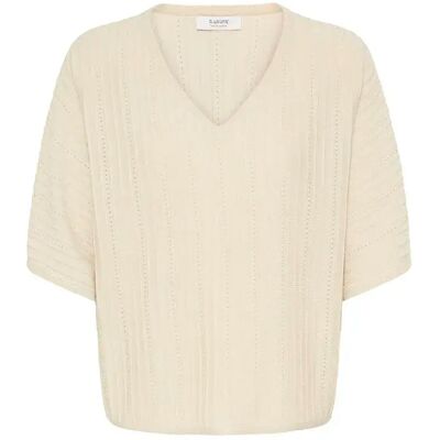 Pull col en V femme b.young Mobbe 2 Blanc XL - Publicité Pull col en V femme b.young Mobbe 2 Blanc XL - Publicité