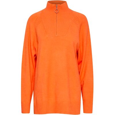 Pull 1/2 zip femme b.young Nonina Orange S - Publicité Pull 1/2 zip femme b.young Nonina Orange S - Publicité