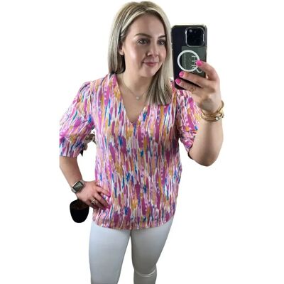 Blouse bouffante col v femme b.young Joella Rose 38 - Publicité Blouse bouffante col v femme b.young Joella Rose 38 - Publicité